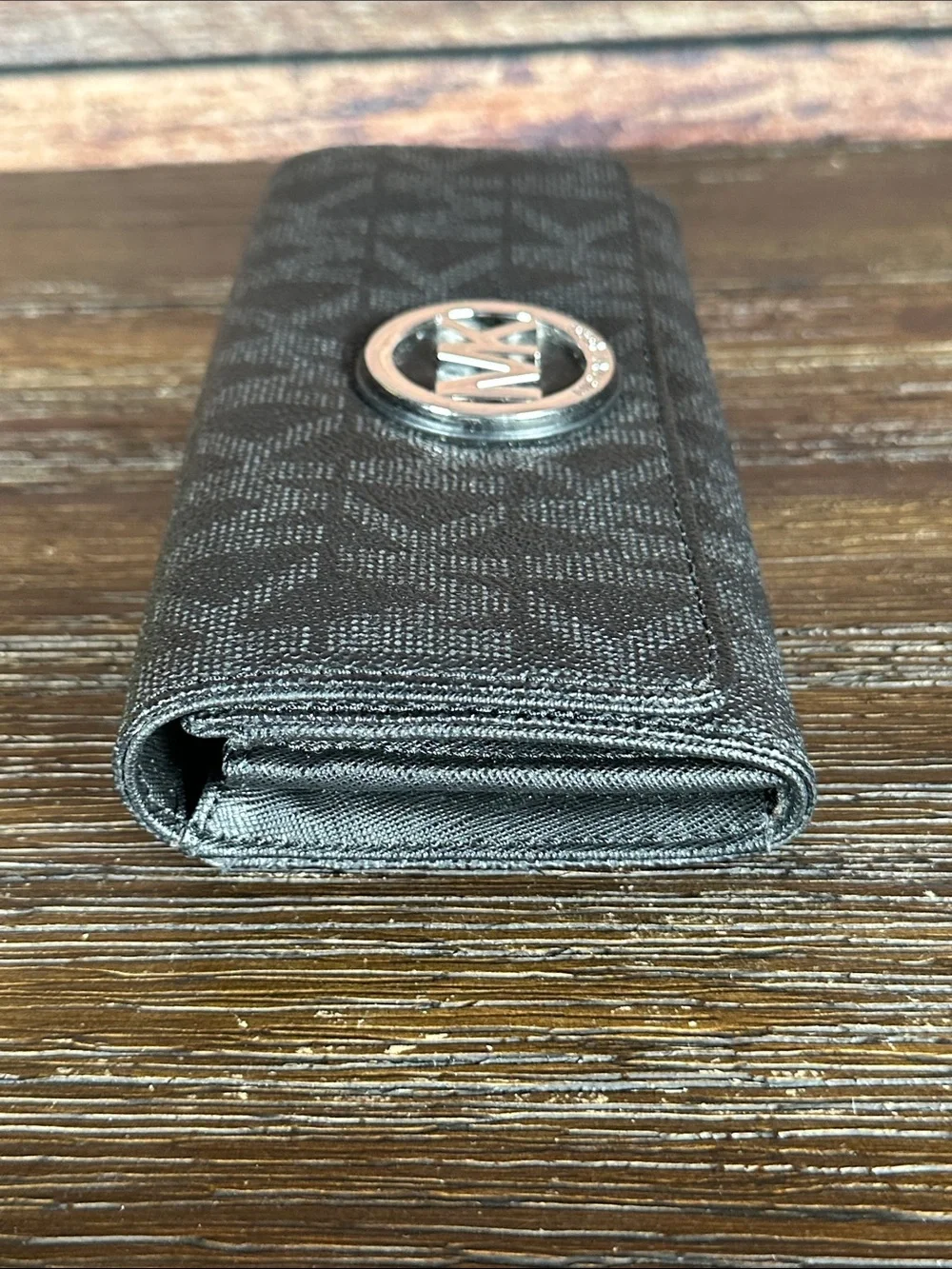 Michael Kors Black Logo Continental Wallet